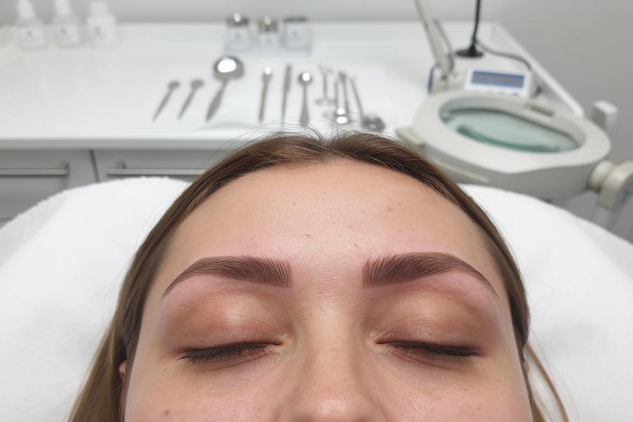 Soft ombré PMU brows